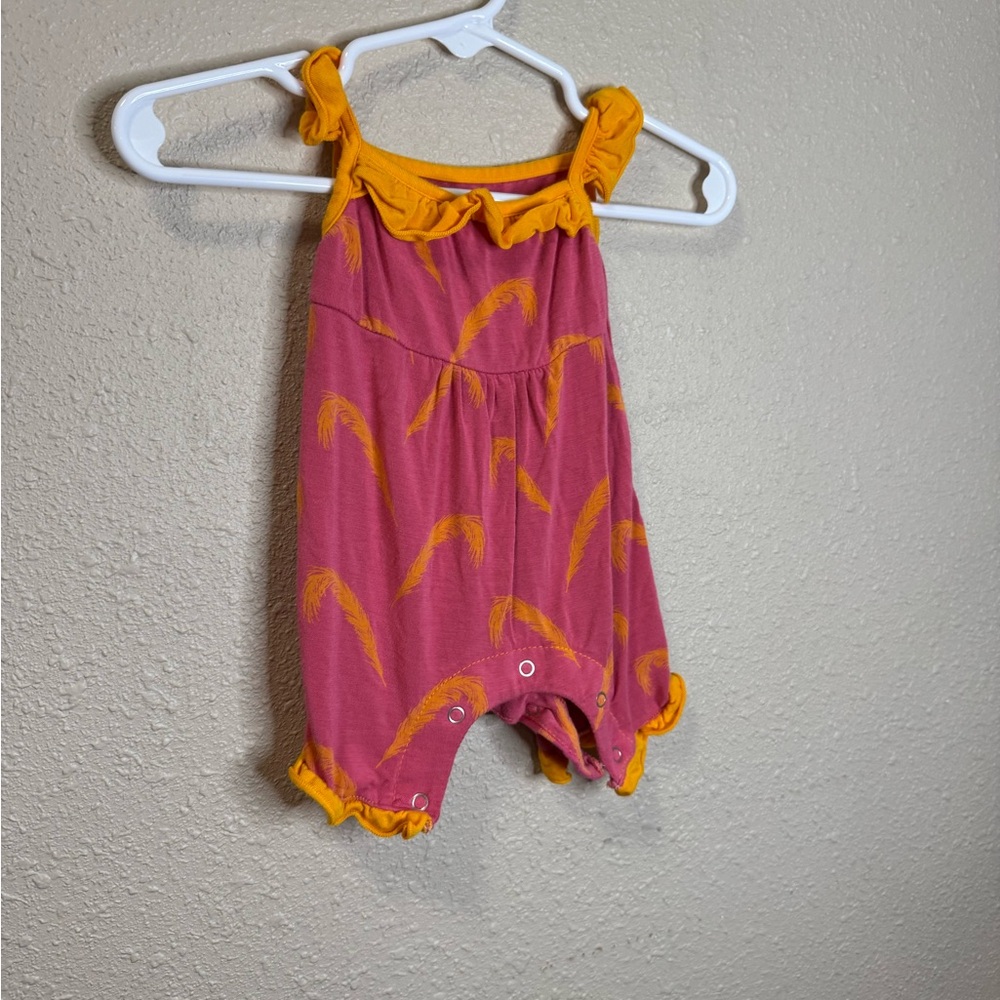Kickee Pants Pink and Orange Newborb One Piece